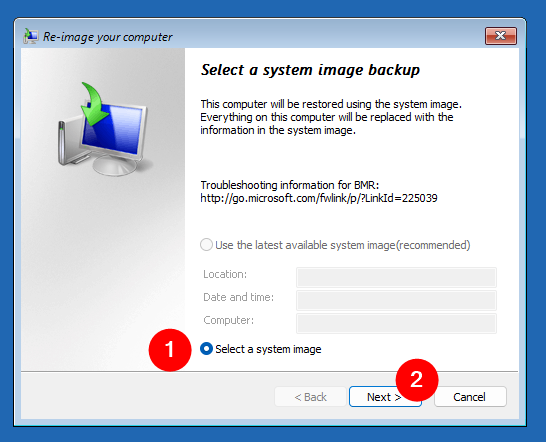 Manually select a system image
