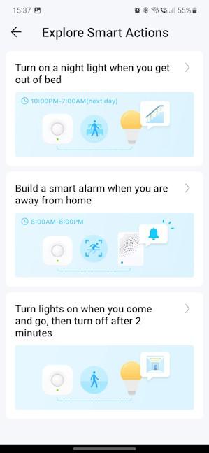 Smart actions made possible by Tapo T100