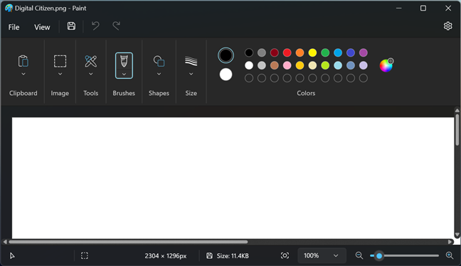 Windows 11's Paint in Dark mode