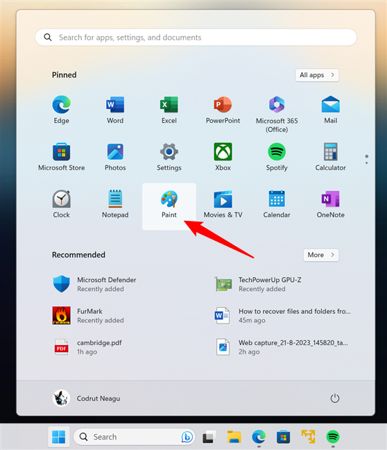 How to open Paint in Windows 11