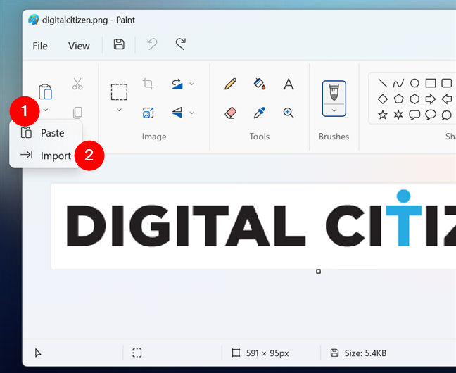 How to import an image in Paint for Windows 11