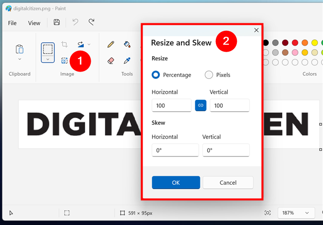 How to resize an image in Paint for Windows 11