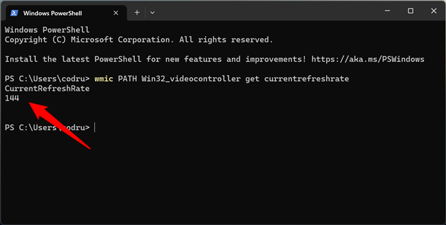 How to find the refresh rate from command-line