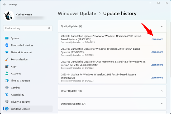 Learn more about a Windows 11 update