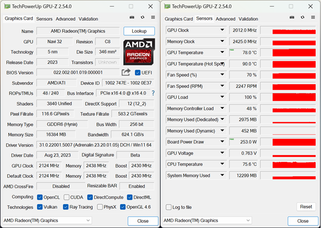 AMD Radeon RX 7800 XT tech specs