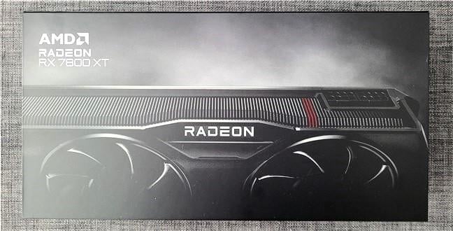 The box of the AMD Radeon RX 7800 XT