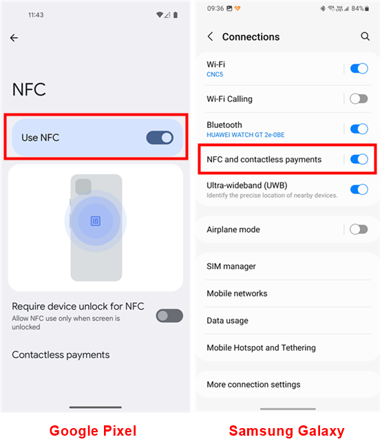 How to turn on NFC in Android
