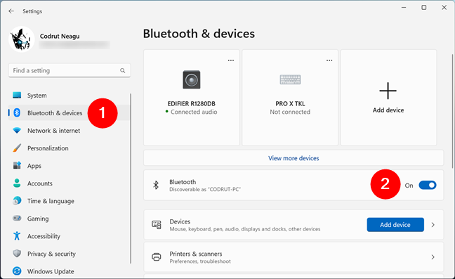 Enable Bluetooth on your Windows 11 computer