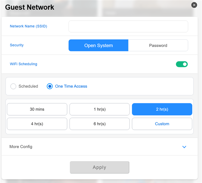 Creating a network with limited internet access