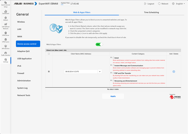 Setting up Device access controls