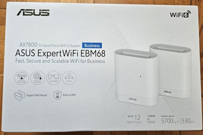 The box used for ASUS ExpertWiFi EBM68