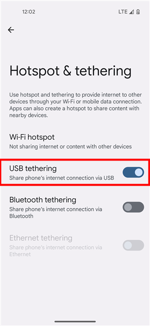 Enable Wi-Fi hotspot and USB tethering