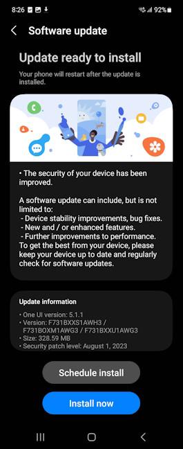 You want to install the updates offered by Samsung