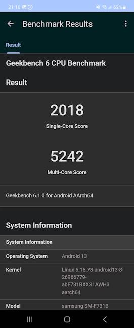 Results in Geekbench 6