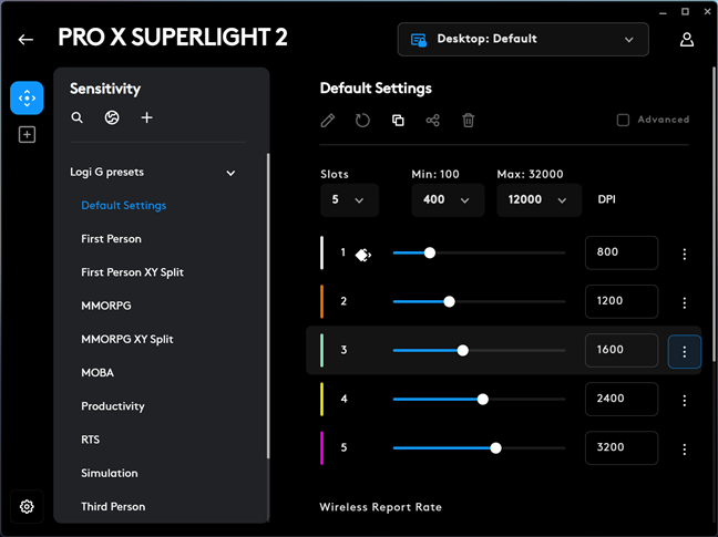 Sensitivity settings for the Logitech G Pro X Superlight 2