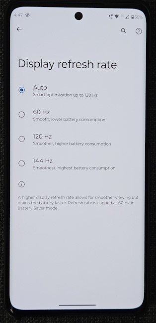 The refresh rate for Motorola Edge 40 Neo