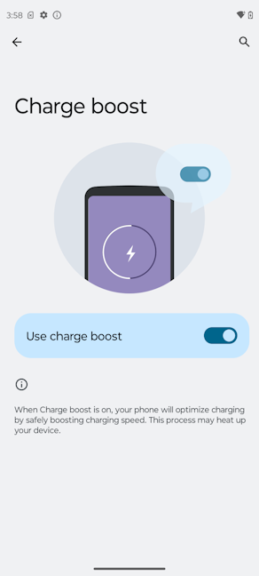 Enable Charge boost for fast charging