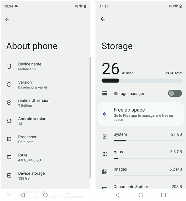 realme C51's hardware specs