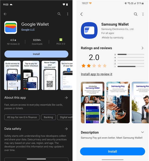 NFC payment apps: Google Wallet and Samsung Wallet