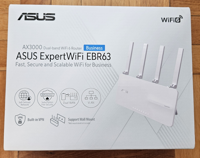 The packaging for ASUS ExpertWiFi EBR63 is eco-friendly
