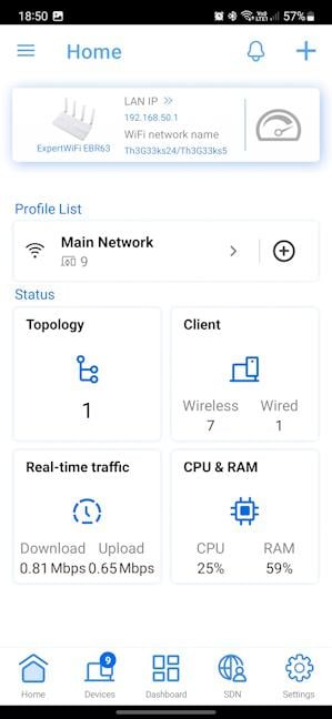 You manage the router using the ExpertWiFi app