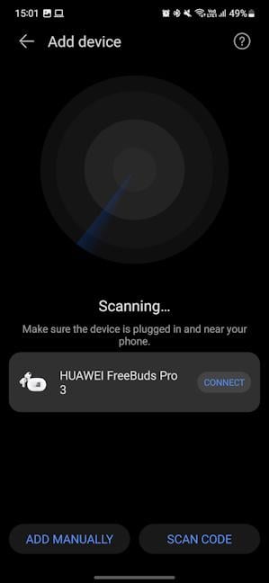 Adding the HUAWEI FreeBuds Pro 3 is easy