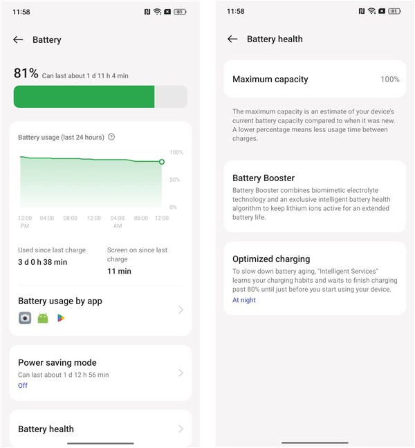 The battery has a capacity of 5000 mAh