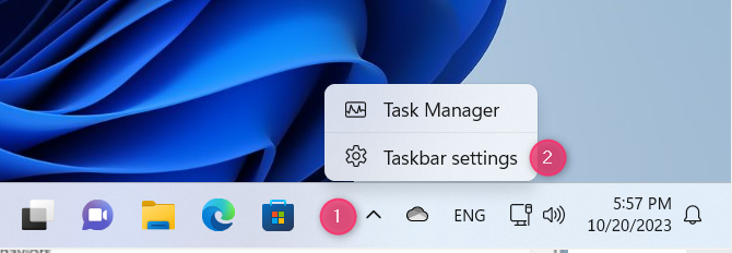 Right click and choose Taskbar settings