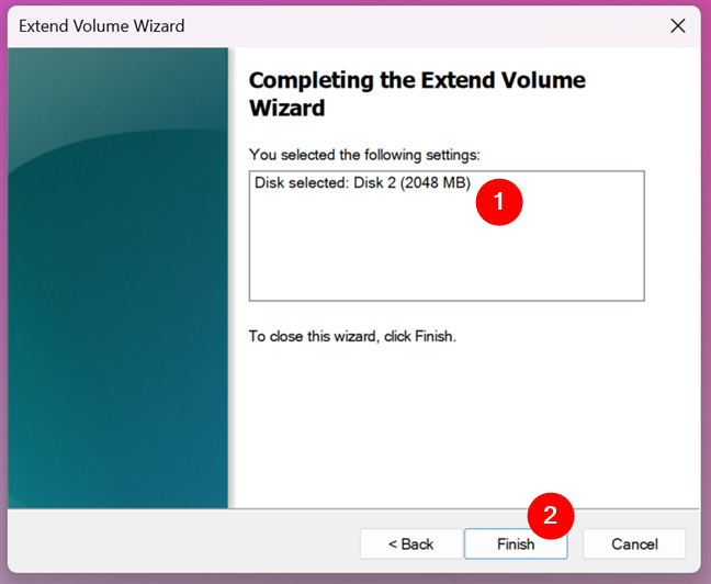 Finish extending the partition