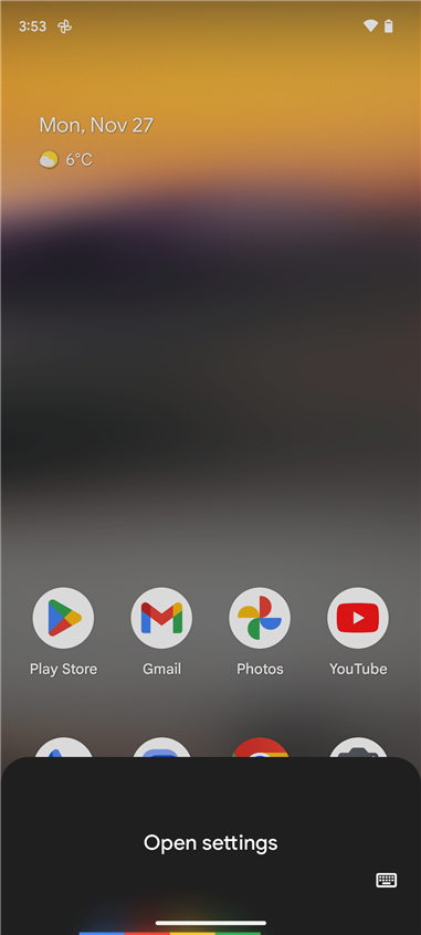 Ask Google Assistant to open settings