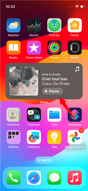 Pause music play in the Music interactive widget
