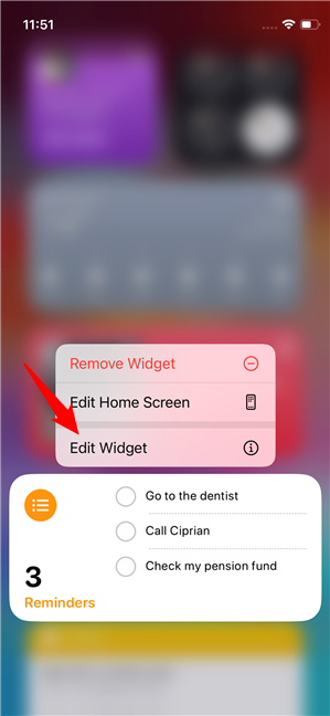 Edit an interactive widget on iPhone