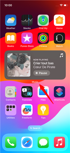 The widget is now on your Home Screen