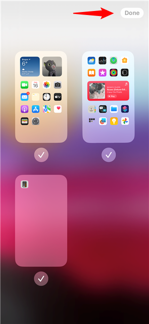 Tap Done to save your new Home Screen layout