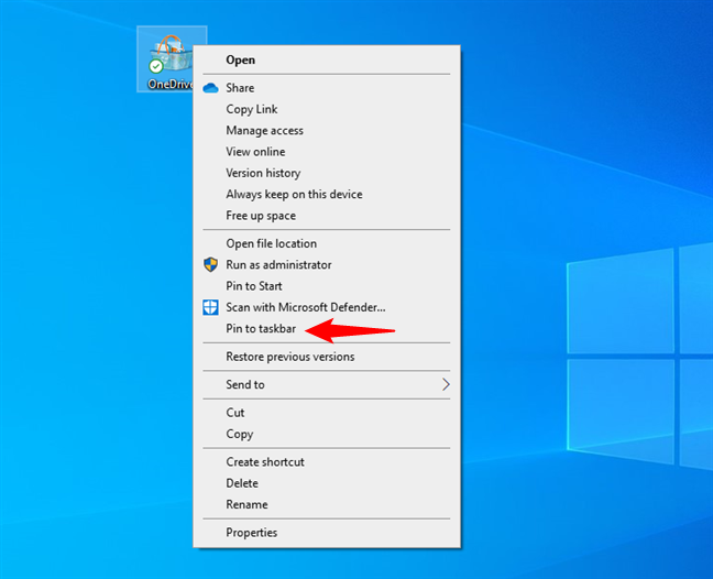 Right-click the folder's shortcut and choose Pin to taskbar