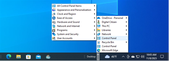 You canât add quick launch toolbars to the Windows 11 taskbar