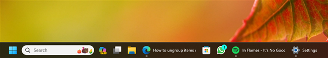 A Windows 11 taskbar that never combines icons