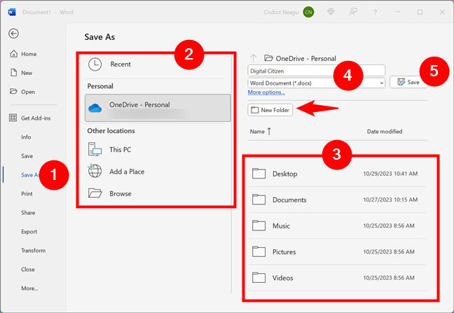 How to use Save As to save a Word document