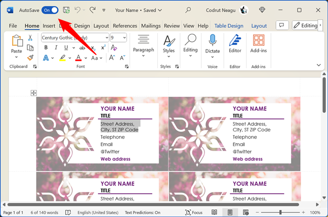 How to turn on AutoSave in Word