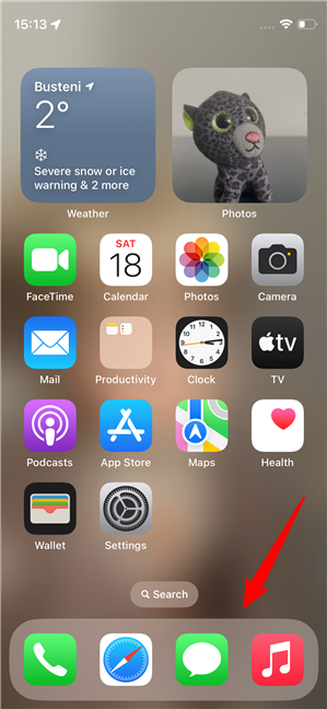 The app dock at the bottom of the Home Screen