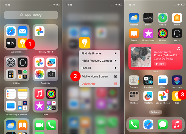 How to add an app from the App Library to the Home Screen