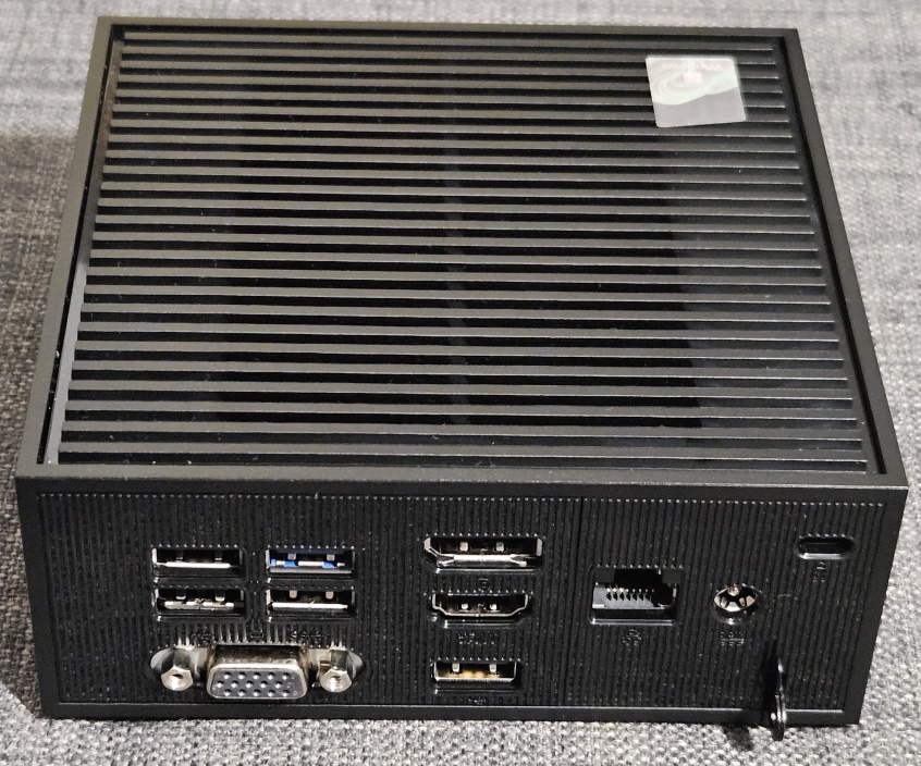 The ports on the back of the mini PC