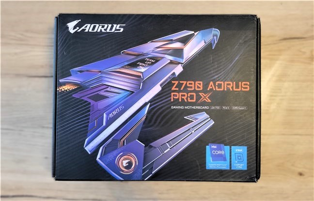 The box of the Gigabyte Z790 AORUS PRO X