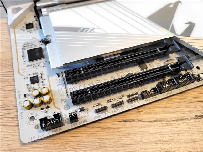 The motherboard has x16 PCIe slots