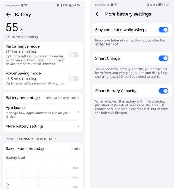 The battery has a capacity of 5000 mAh