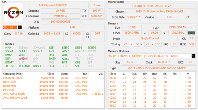 The specs of the PC used for benchmarking this RAM