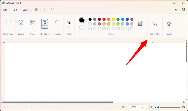 Where is Cocreator in Paint?