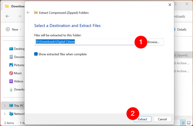 Extract Compressed (Zipped) Folders in Windows 11