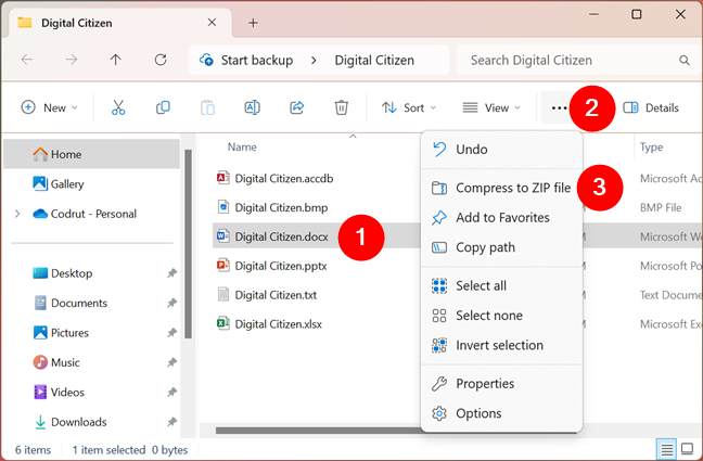 How to create a ZIP file in Windows 11 with File Explorer