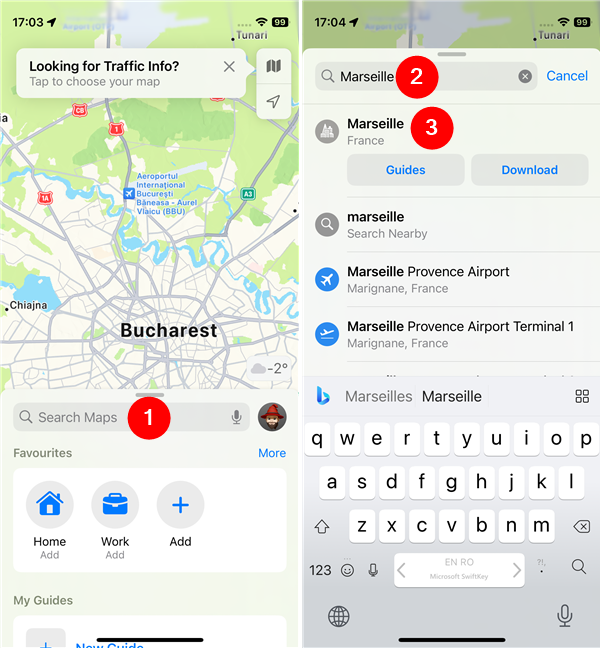 Search for a place in Apple Maps